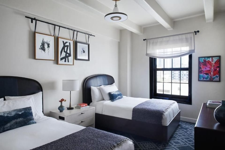 Wake up to soft daylight and a peaceful, quiet room.