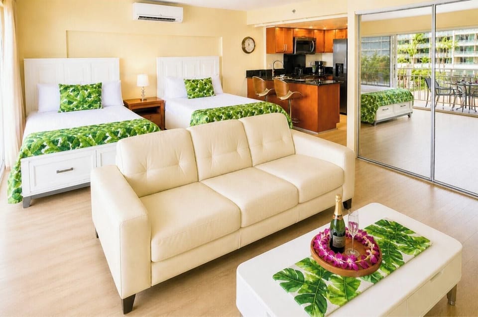 Comfortable modern living room perfect for relaxing after the beach