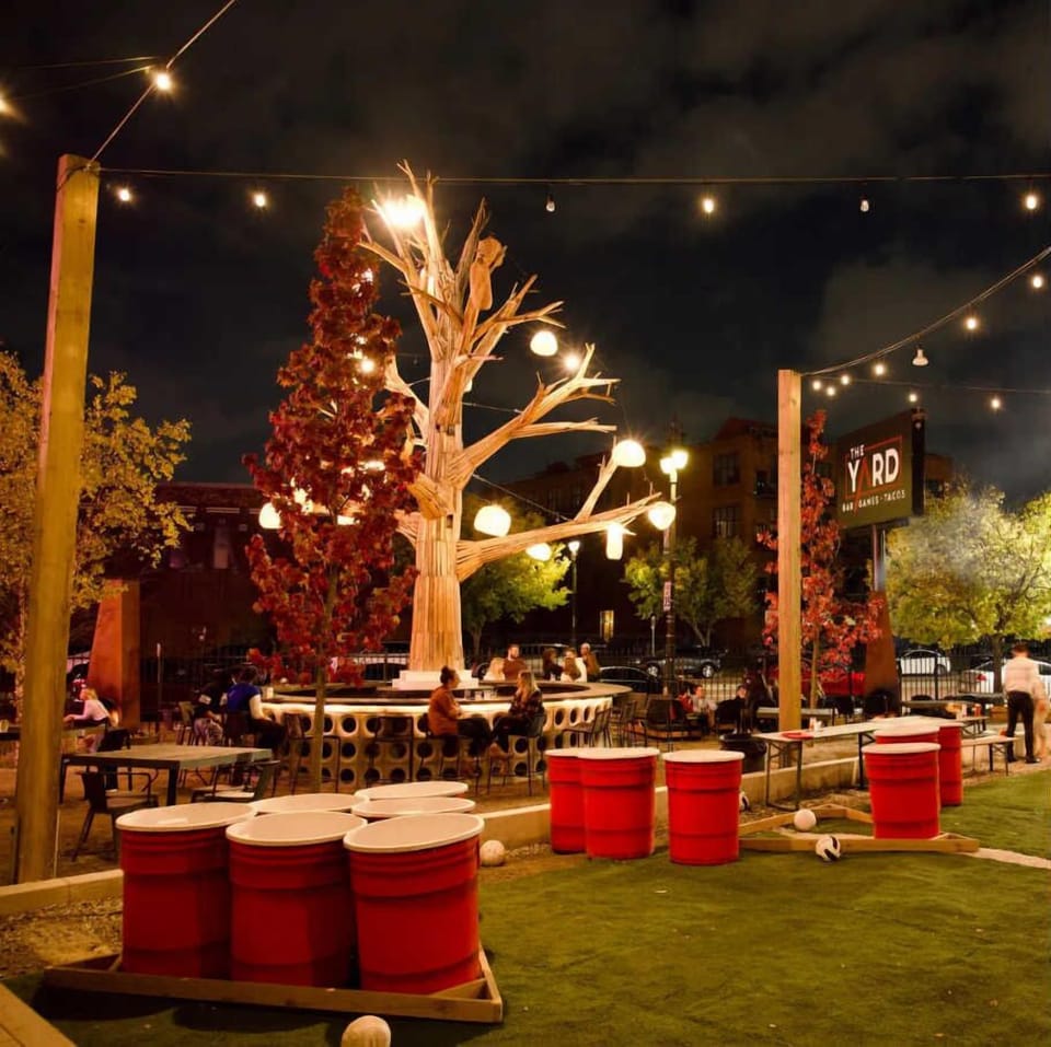 Spend a fun night at The Yard at 1375 Michigan Ave with games, outdoor seating, and a lively atmosphere perfect for groups and casual hangouts.
