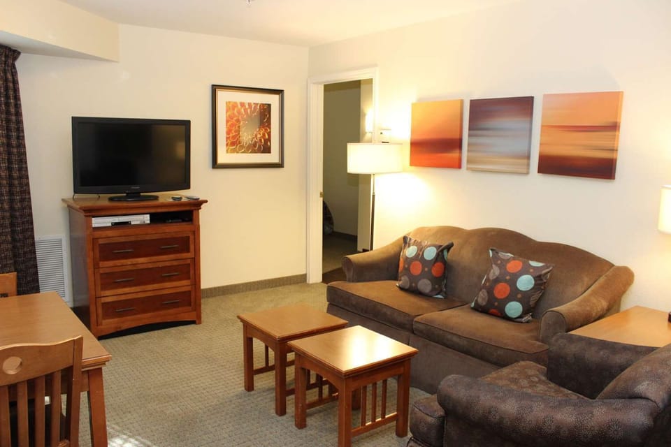 Relax on plush seating for movie nights and downtime.