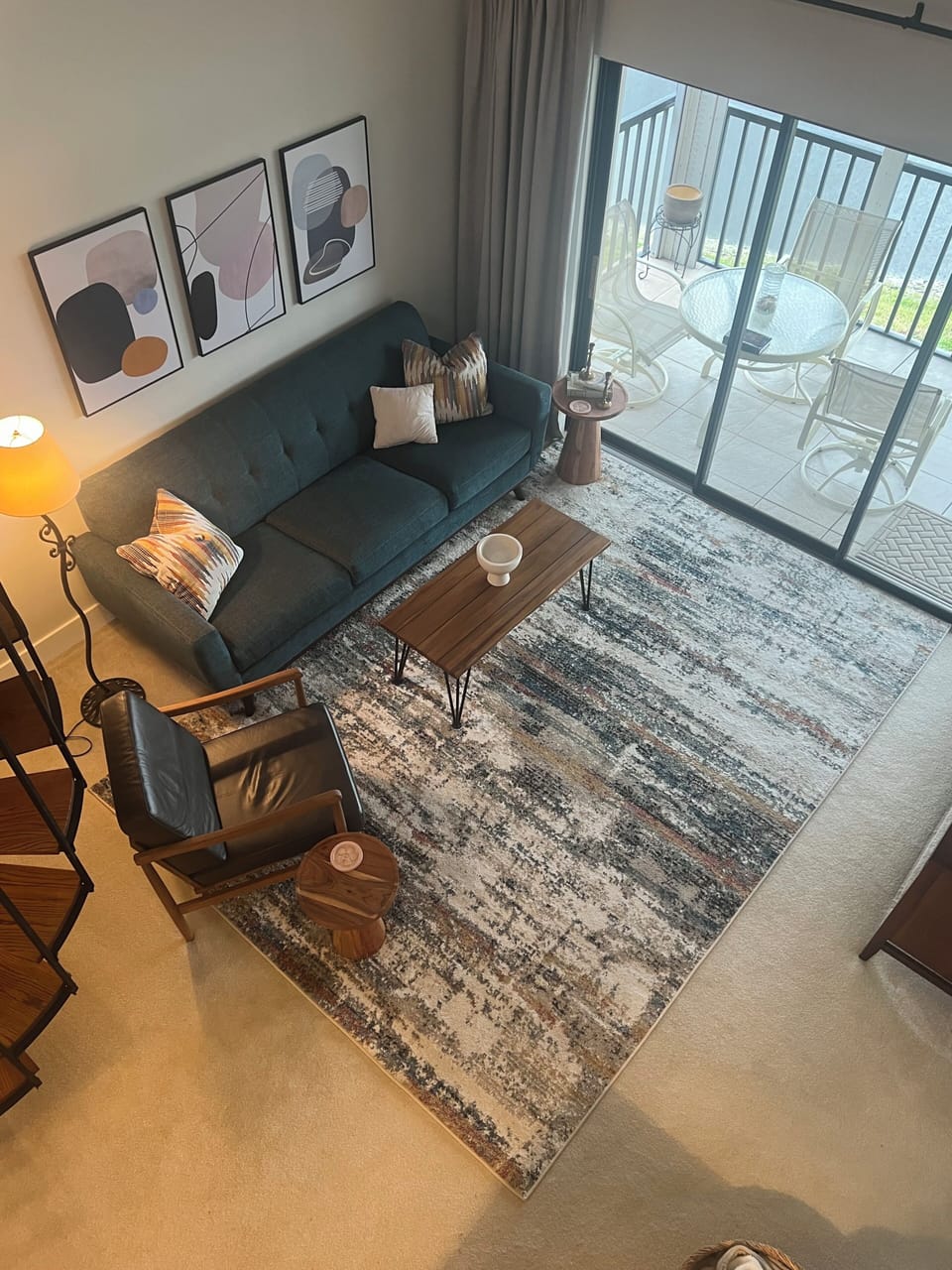 The living area as seen from the loft