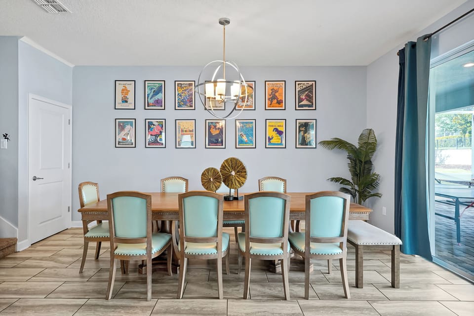 Bright and vibrant space adorned with chic decor, perfect for memorable meals
