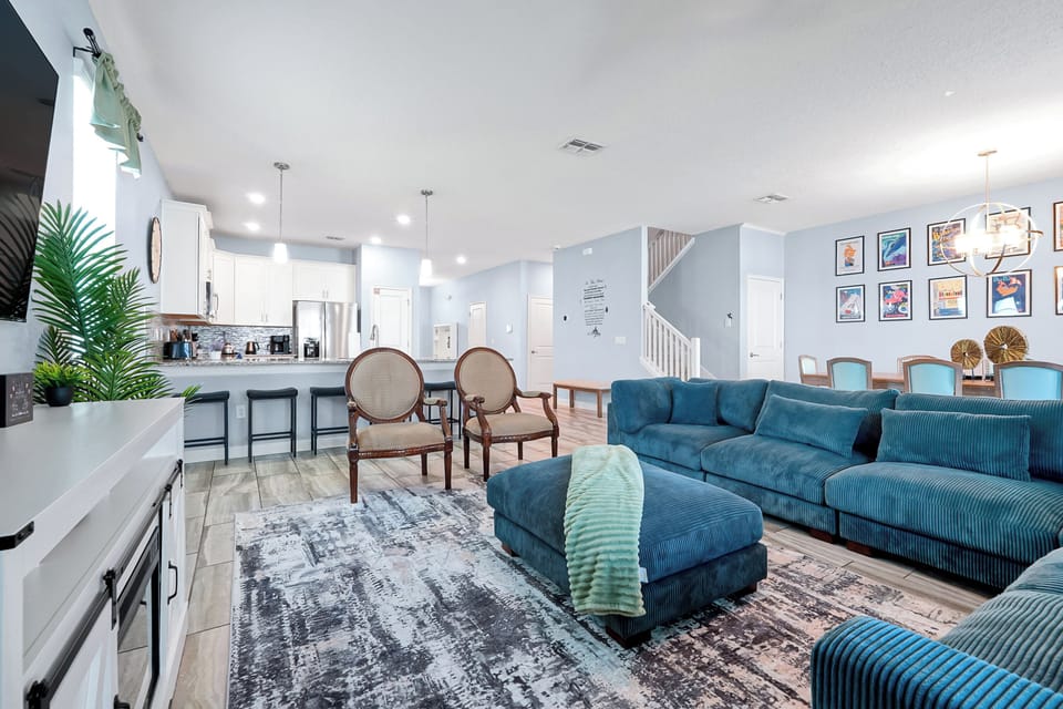 Bright and airy space with vibrant decor, perfect for fun and relaxation