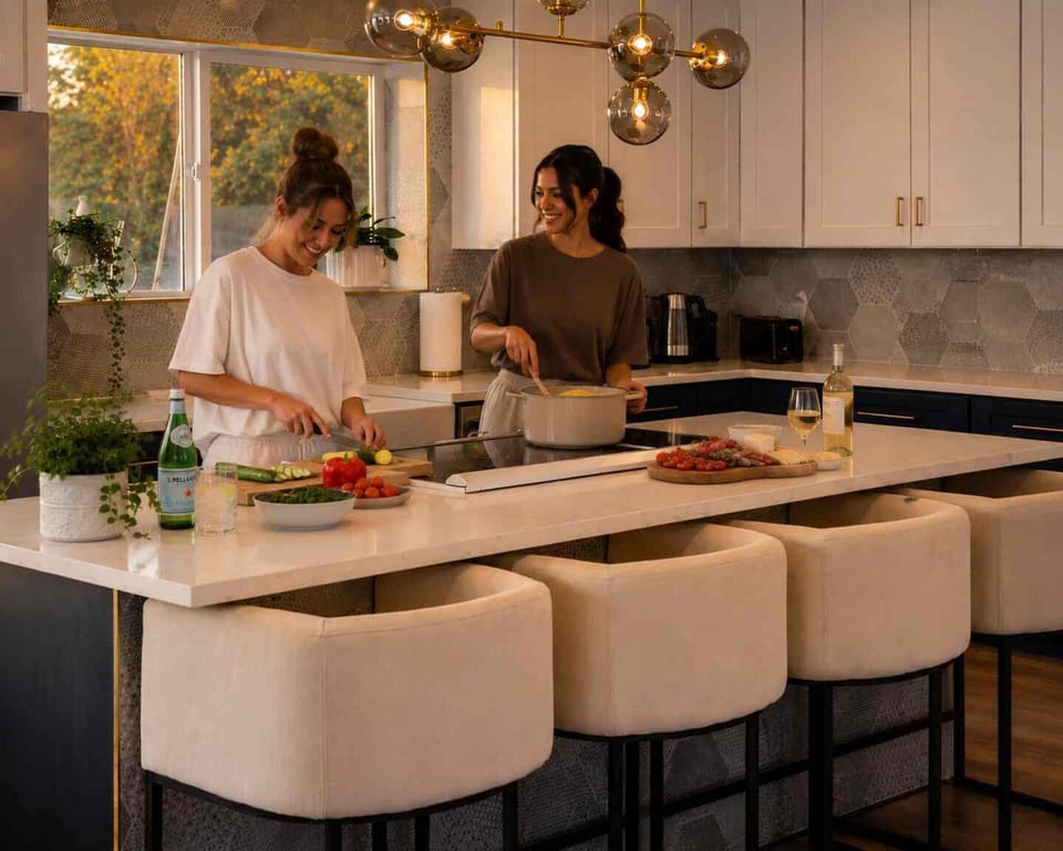Cook together in the fully stocked chef's kitchen with plenty of seating around the oversized island—the perfect place to unwind after exploring Scottsdale and Old Town.