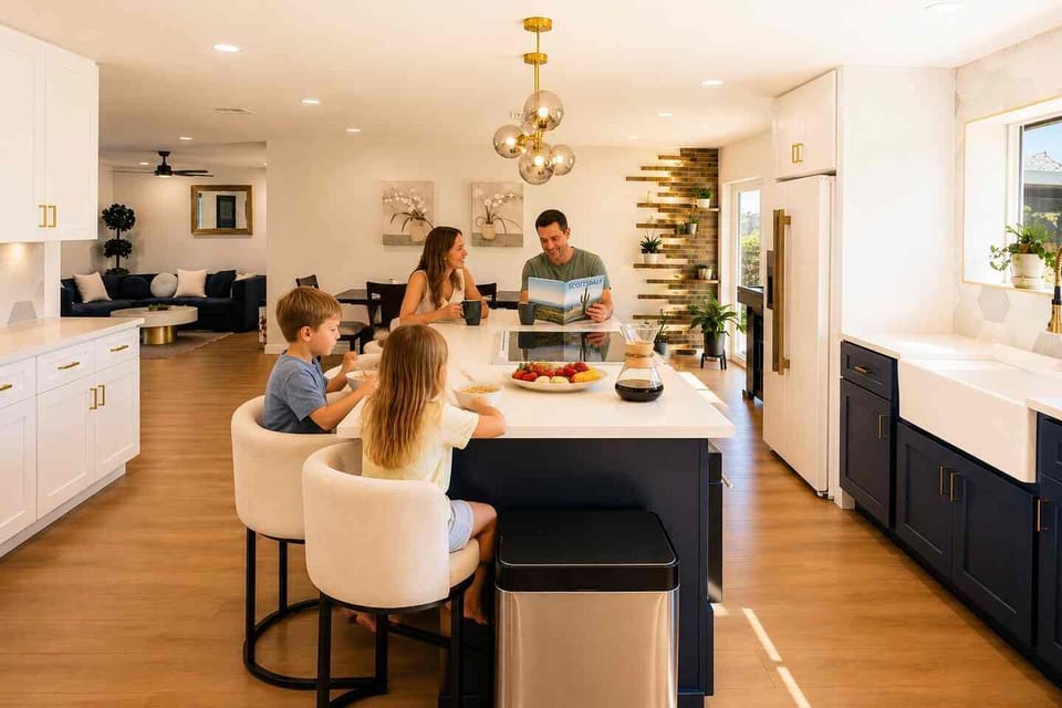 Start your Scottsdale morning together. Brew fresh coffee, pour the kids a bowl of cereal, and plan the day's adventures around the kitchen island with our local Scottsdale guide before heading out to golf, Old Town, hiking, or spring training.