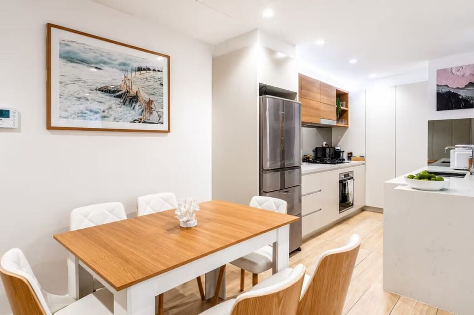 Dining area with modern kitchen