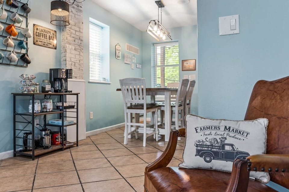 You'll find the Lagniappe Coffee Bar across from the 4th Full Bath. There's also teas & hot choc.