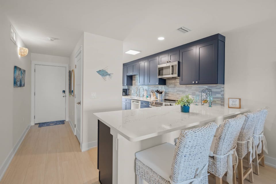 Beautifully renovated kitchen featuring modern finishes and updated appliances.