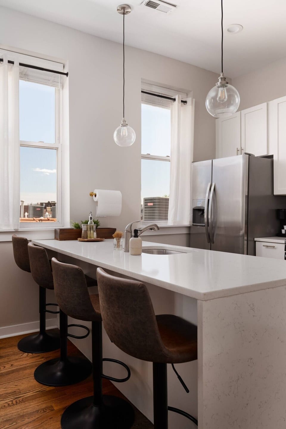 The fully equipped kitchen makes staying in feel like a treat