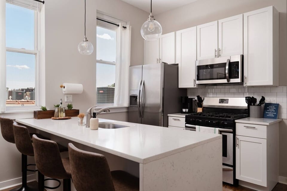 The fully equipped kitchen makes staying in feel like a treat