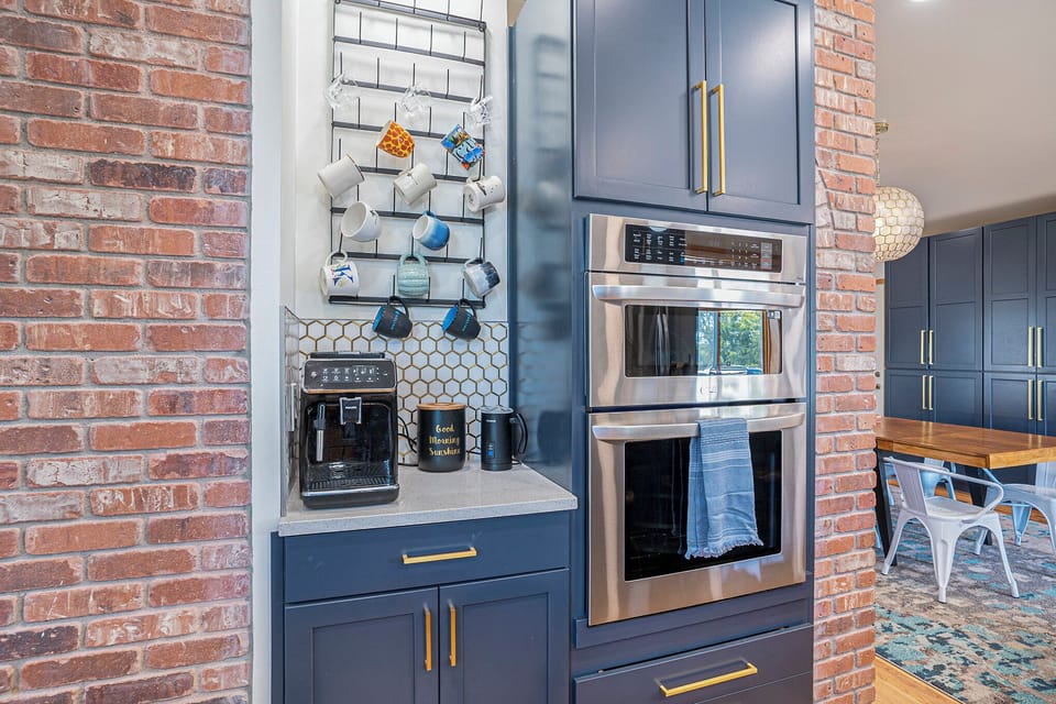 Coffee and the microwave and 2nd oven! An automatic espresso maker and drip coffee maker. 