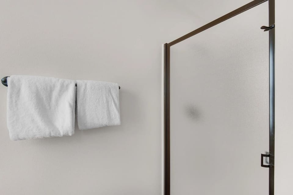 A walk-in shower with no step to navigate, easy in, easy out.