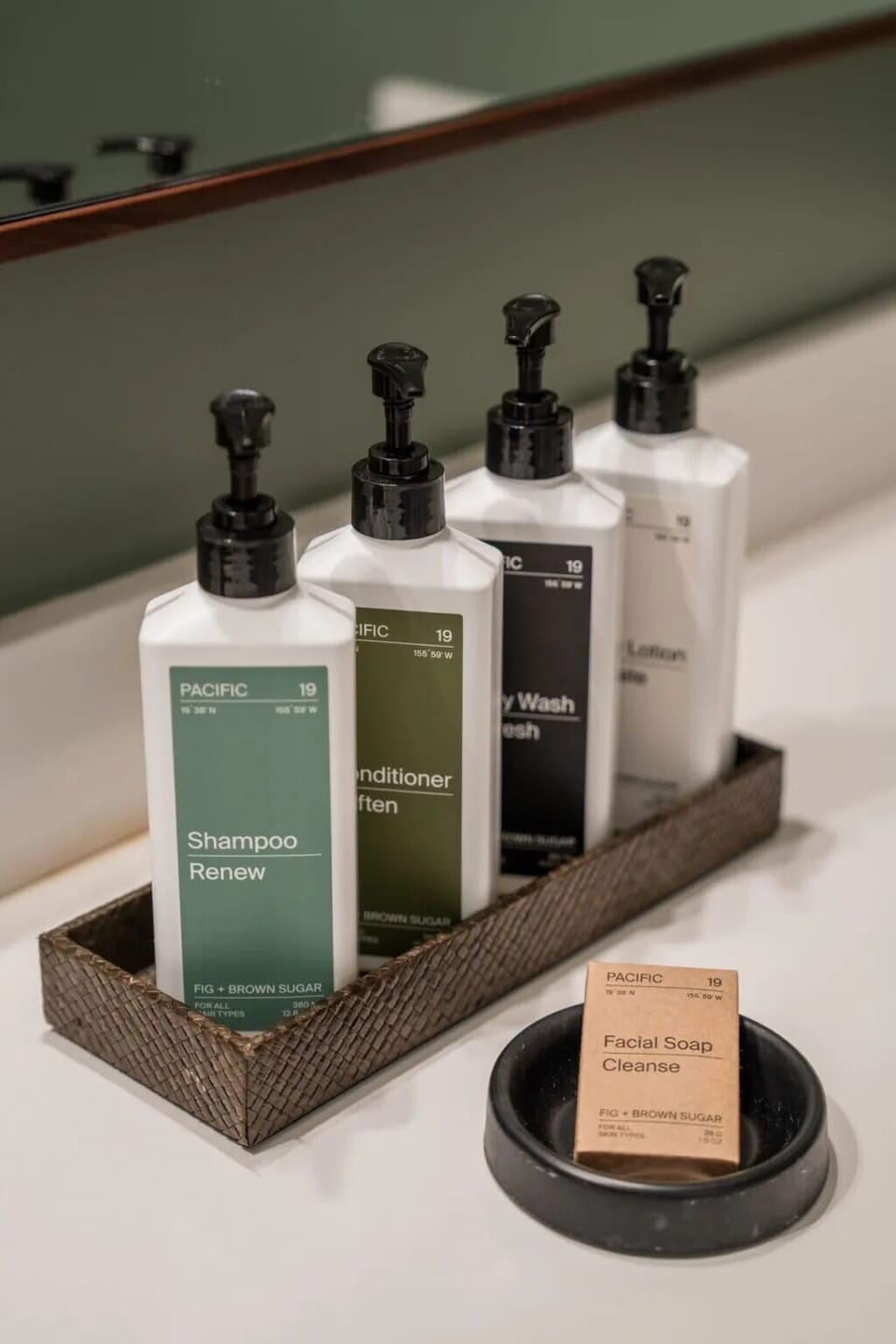 Refresh with premium bath amenities for a spa-like start.