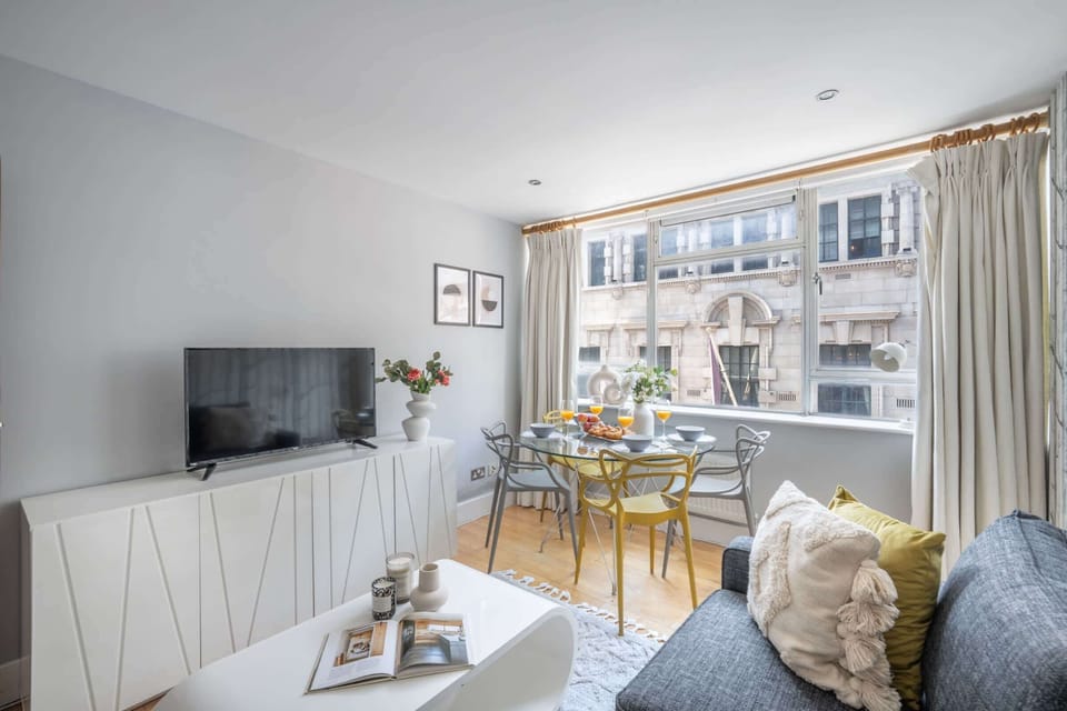 The open-plan living and dining area