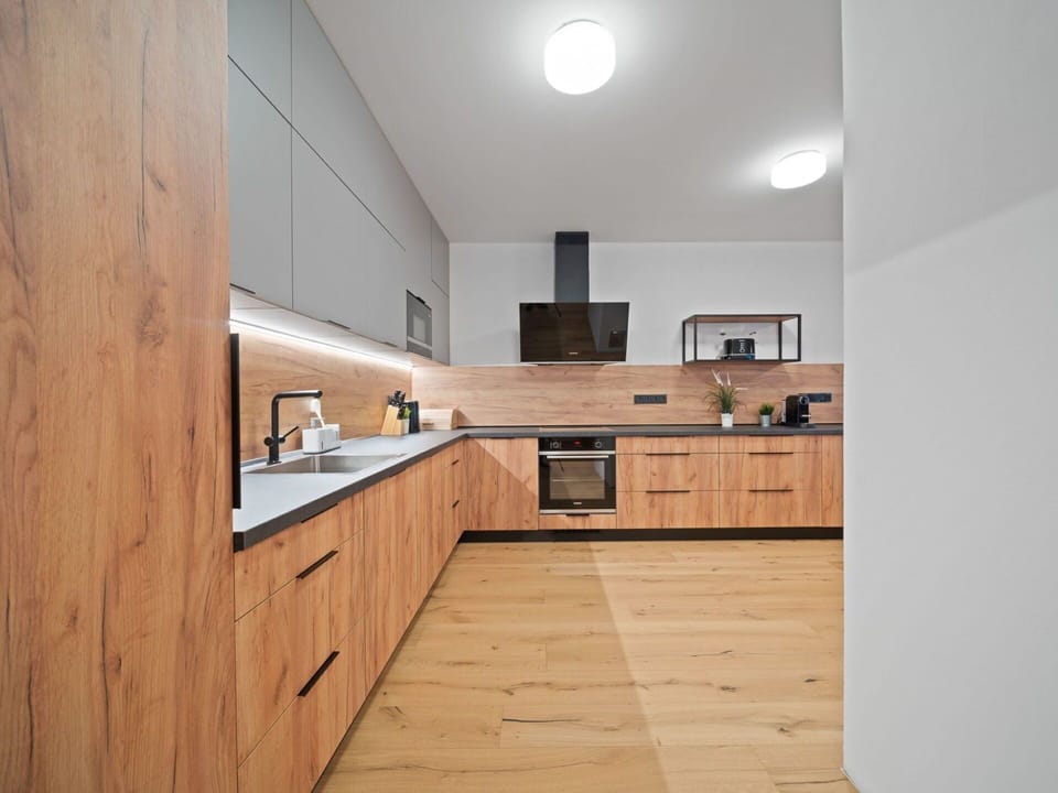 Countertop, Kitchen, Flooring, Interior Design, Cabinetry, Wood, Furniture, Floor, Kitchen Appliance, Ceiling