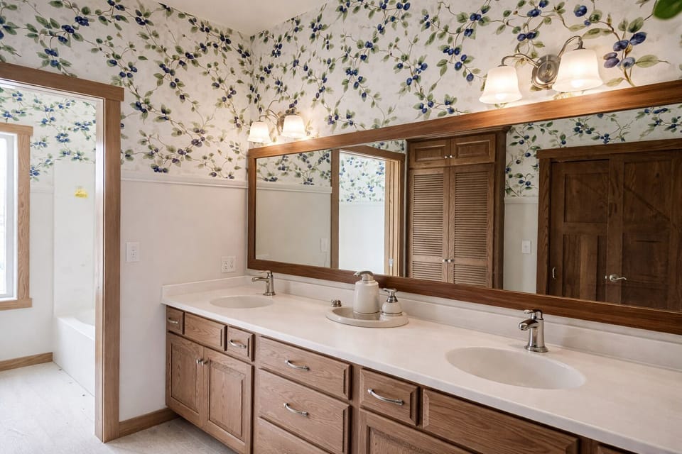 Rendering up the shared upstairs bathroom.