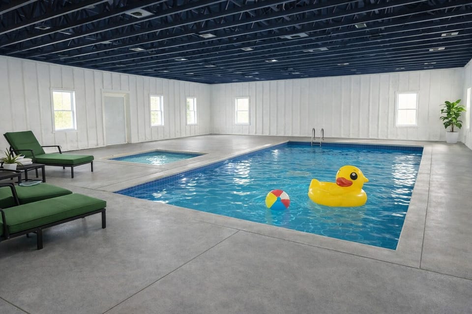 Rendering of the completed indoor pool.