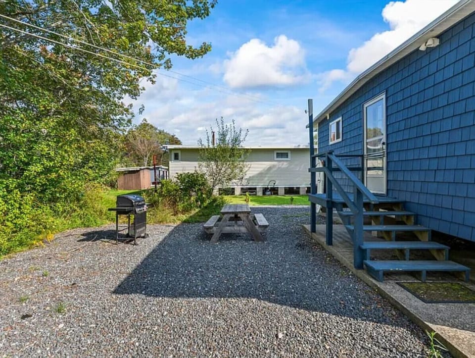 Backyard | BBQ Grill | Picnic Table & Gravel Ground