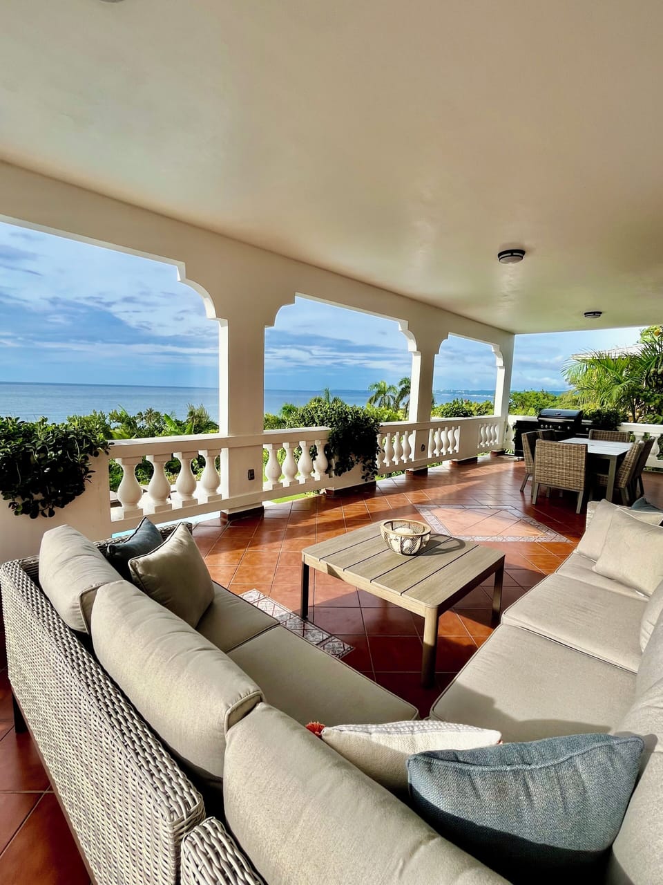 Stunning views from covered terrace
