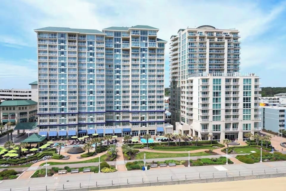 Ocean view of building