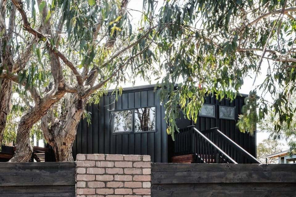 Contemporary black steel exterior