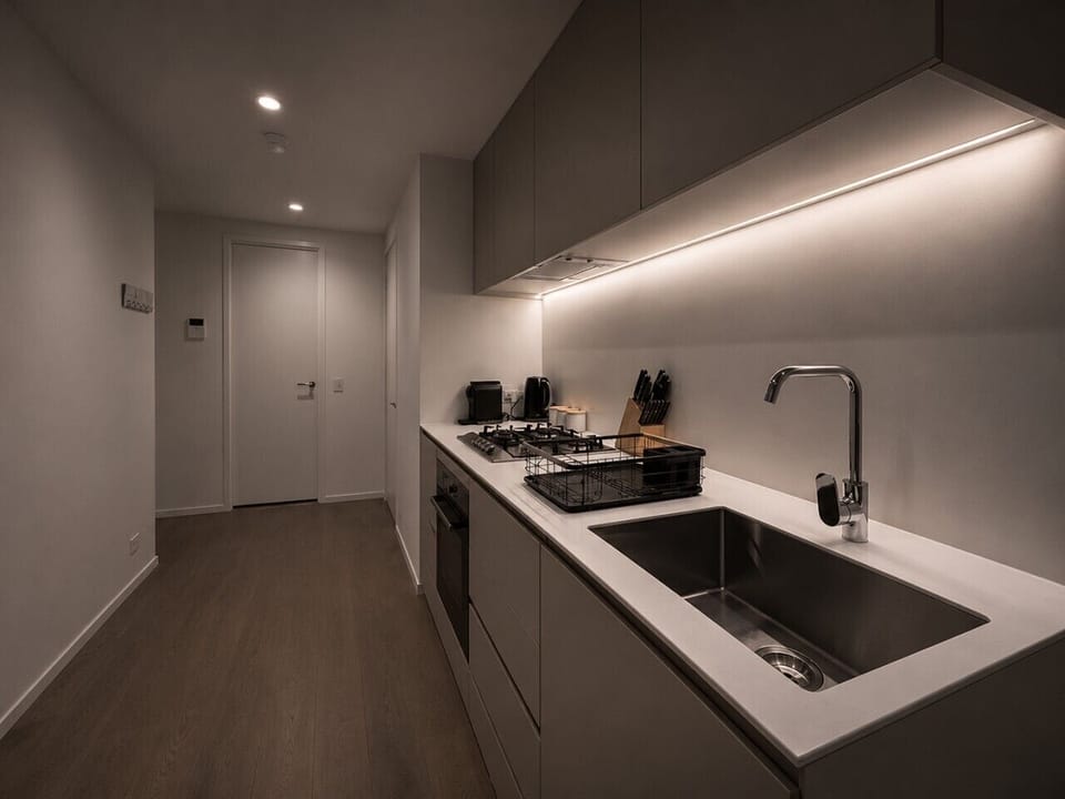 The kitchenette is fully equipped for a convenient stay.