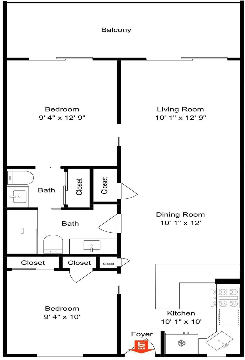 Pointe South 106 - Floor Plan