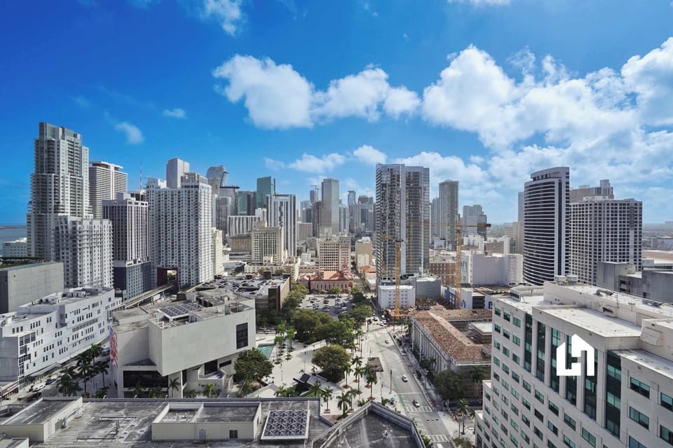 Vibrant city views stretching across the horizon.