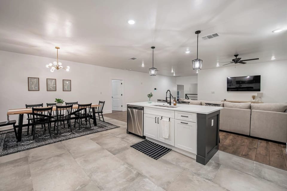 The large kitchen offers plenty of space to comfortably cook your owns meals