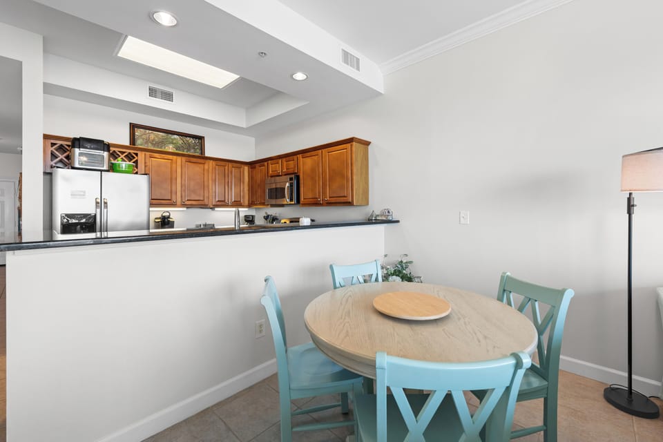 Dining table with seating for four