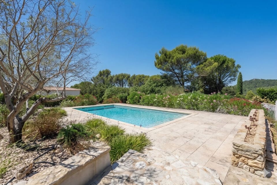 Exterior showing view and swimming pool