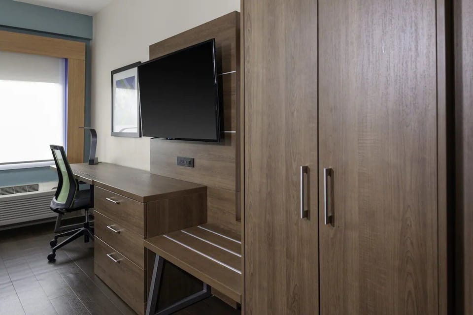 Settle in and stay productive with a dedicated desk setup.