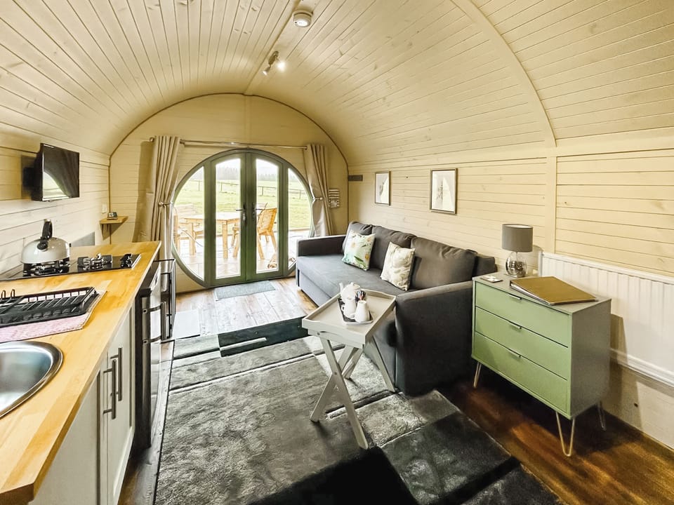 Open plan living space | Daisy Pod - Barnharrow Holiday Pods, Newton Stewart