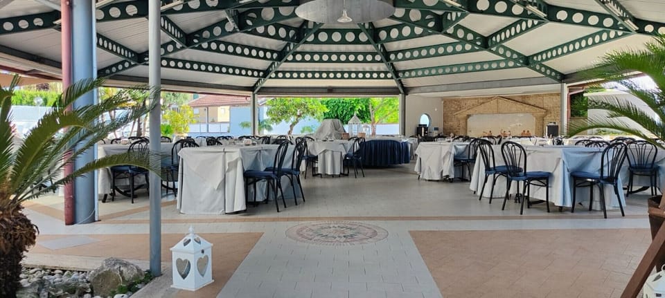 Outdoor banquet area
