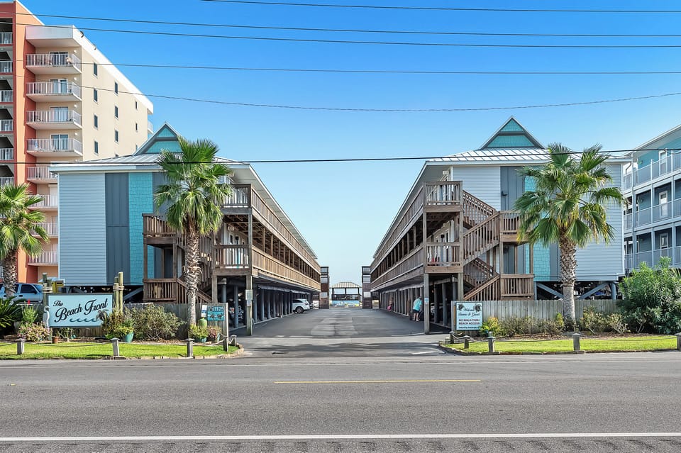 Road View of The Beach Front complex