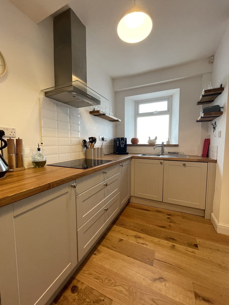 The kitchen features modern appliances for all your cooking needs