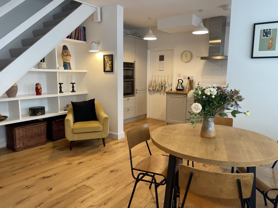 Open-plan kitchen and dining area