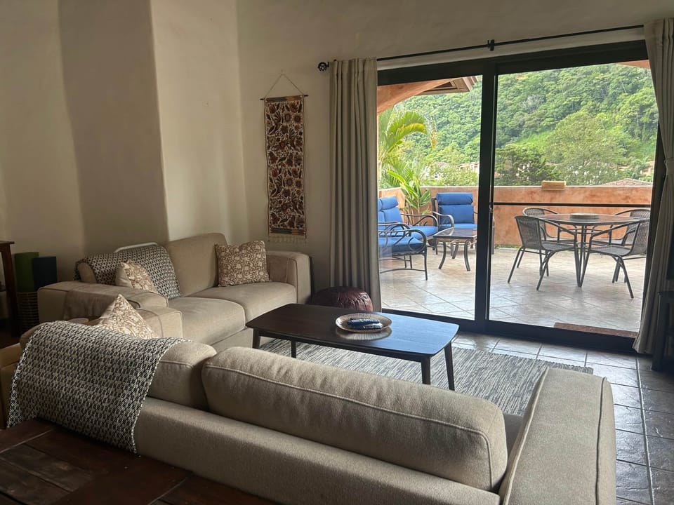 Living area opens to deck