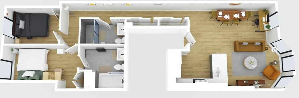Unit 2A 3D Floor Plan