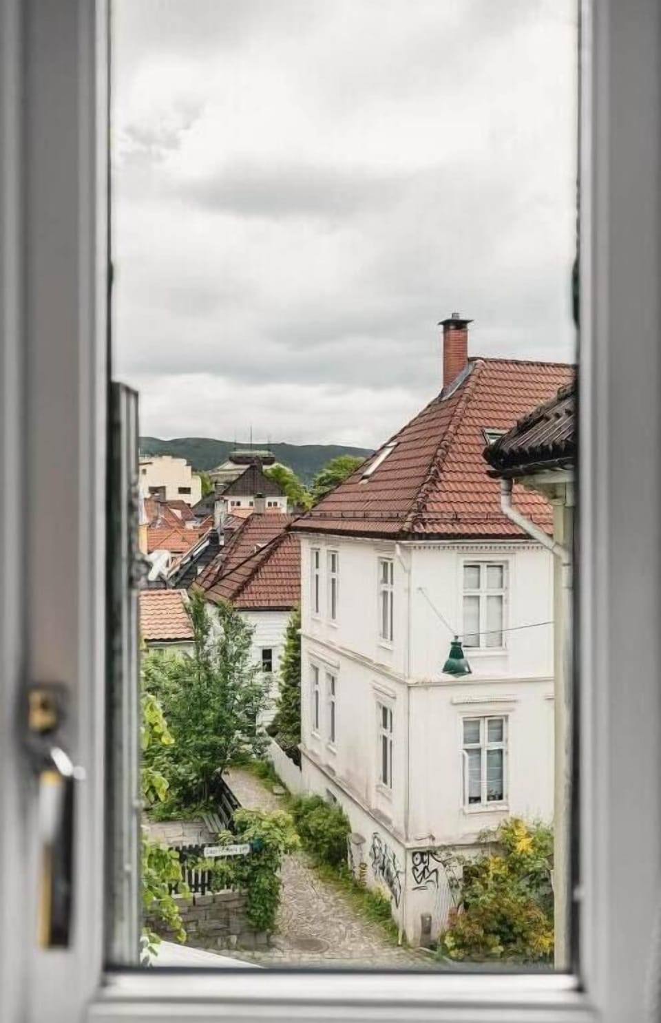Bergen rooftop views from window