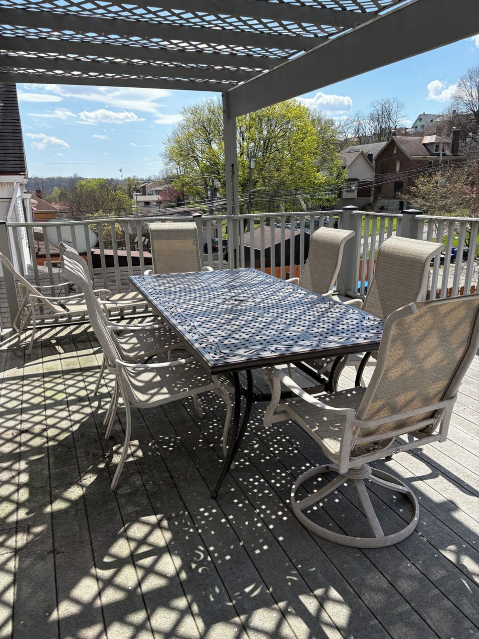 Large seating area on deck