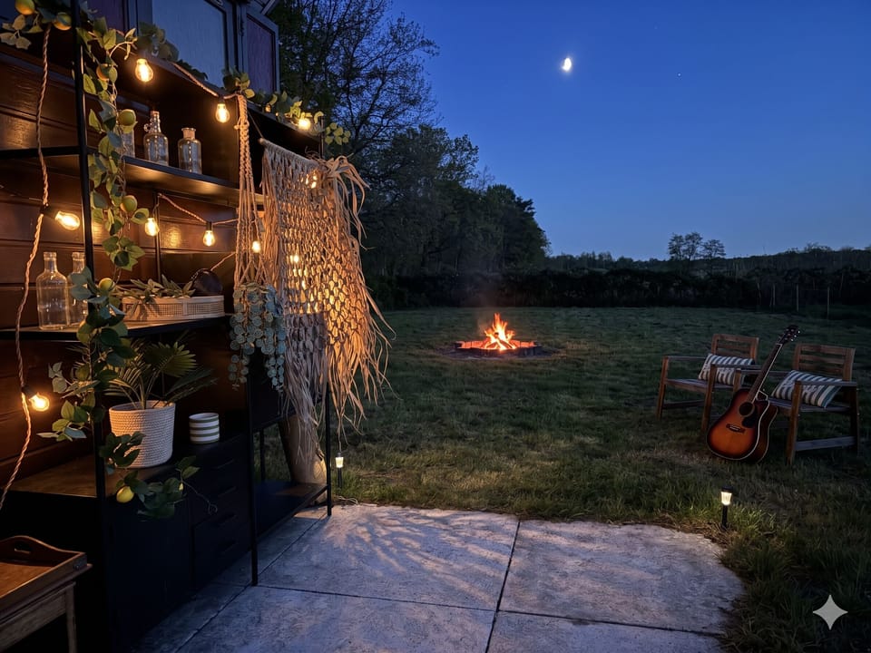 Cozy evenings by the fire at your festival accommodation Netherlands cheap—ideal after long event days.