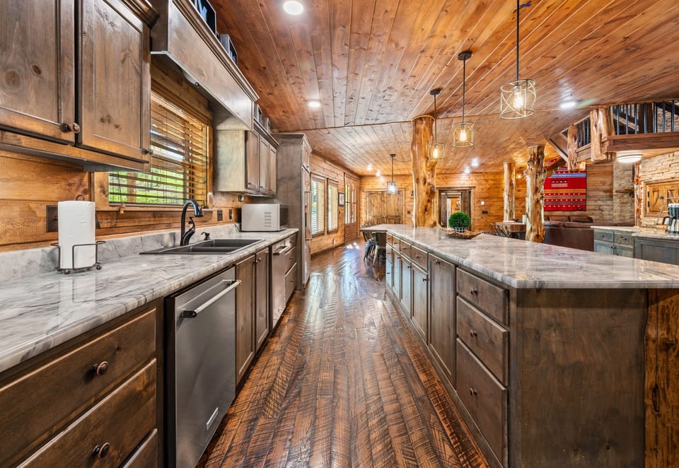 Sleek countertops and ample cabinetry give you all the room you need to prepare meals comfortably during your stay.
