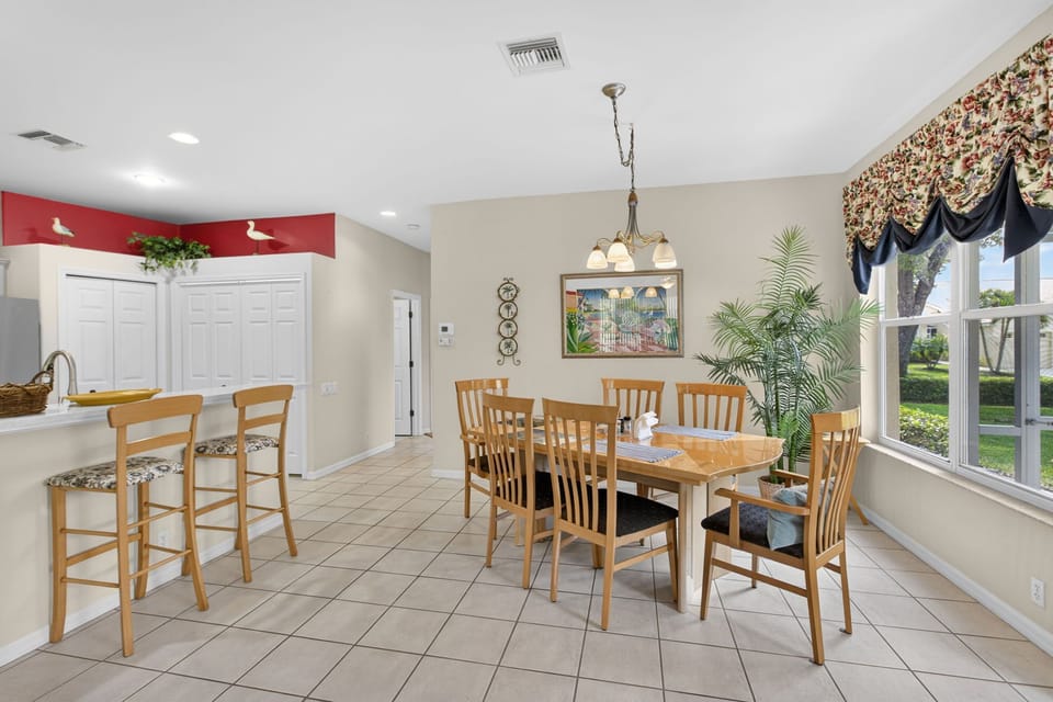 Dining space with natural light.