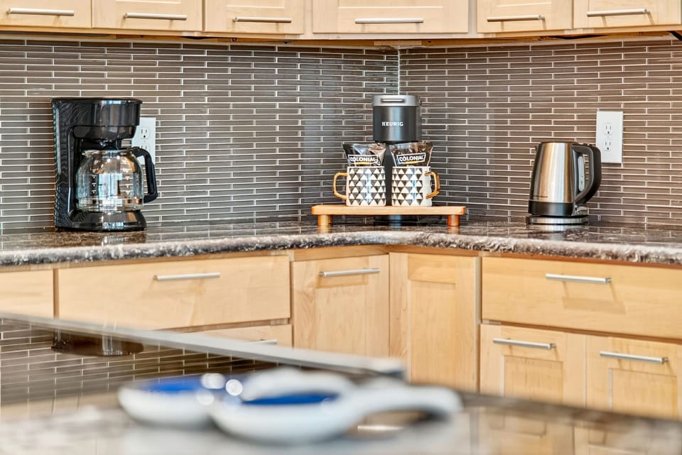 Start your day with a perfect brew in this cozy kitchen nook.