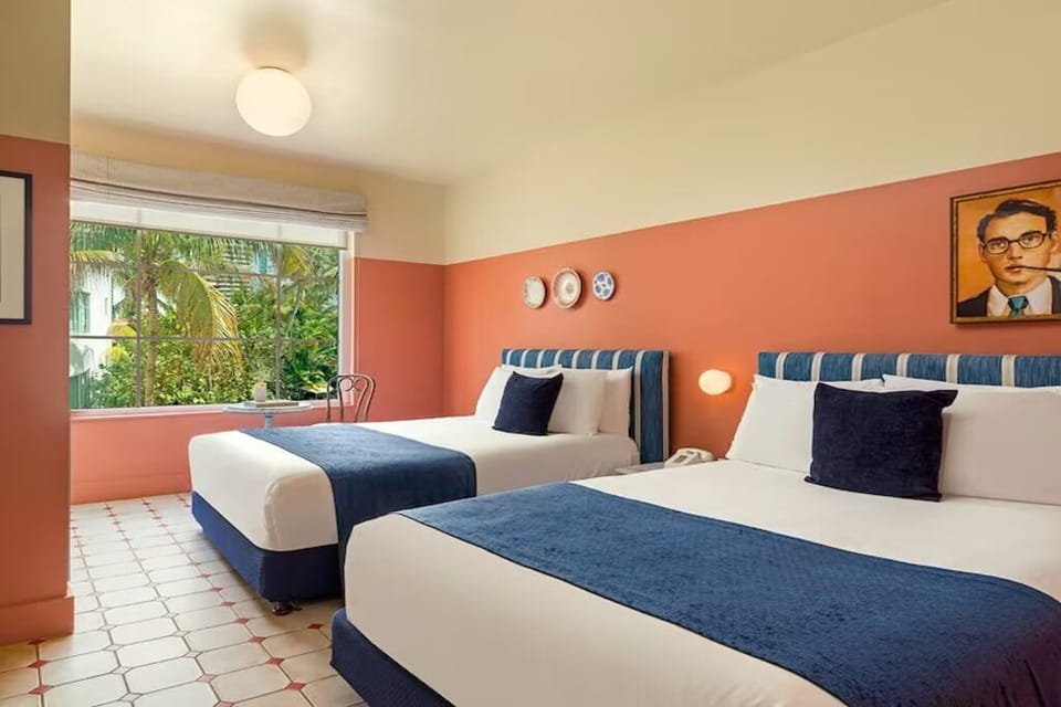 Settle into twin beds in a sunny, cheerful retreat.
