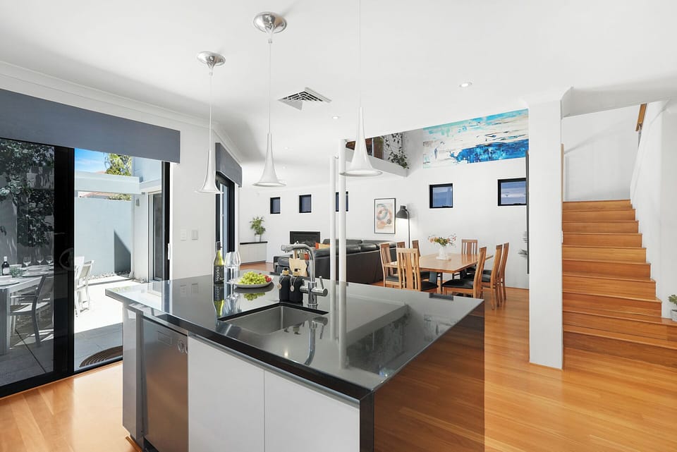 Seamless connection between kitchen and private outdoor dining