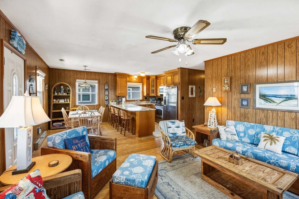 The open layout keeps everyone connected, whether you're lounging, dining, or cooking.