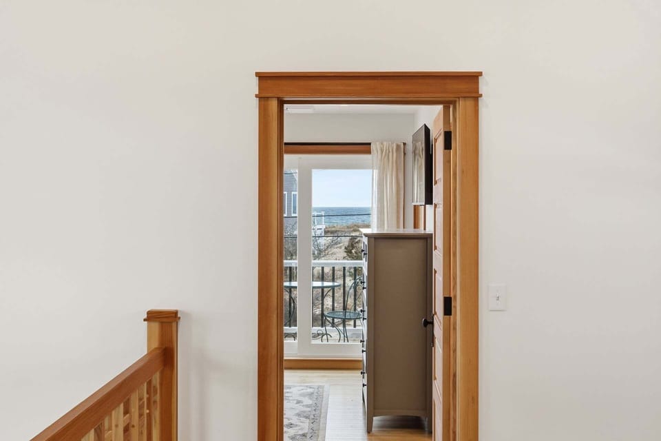 View from hall to outdoor balcony