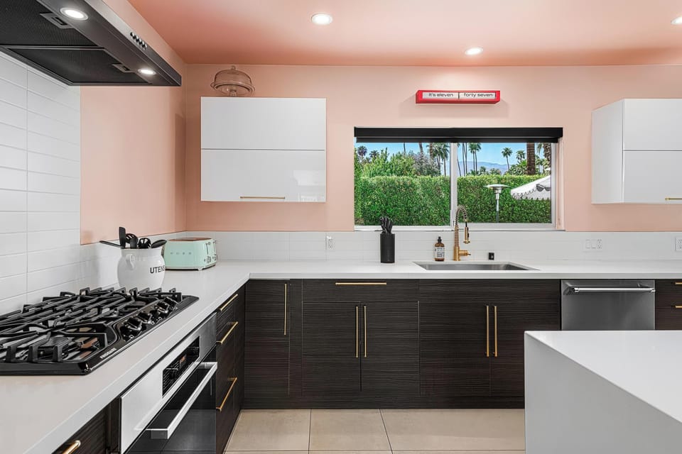 Plenty of European style cabinets and stainless appliances